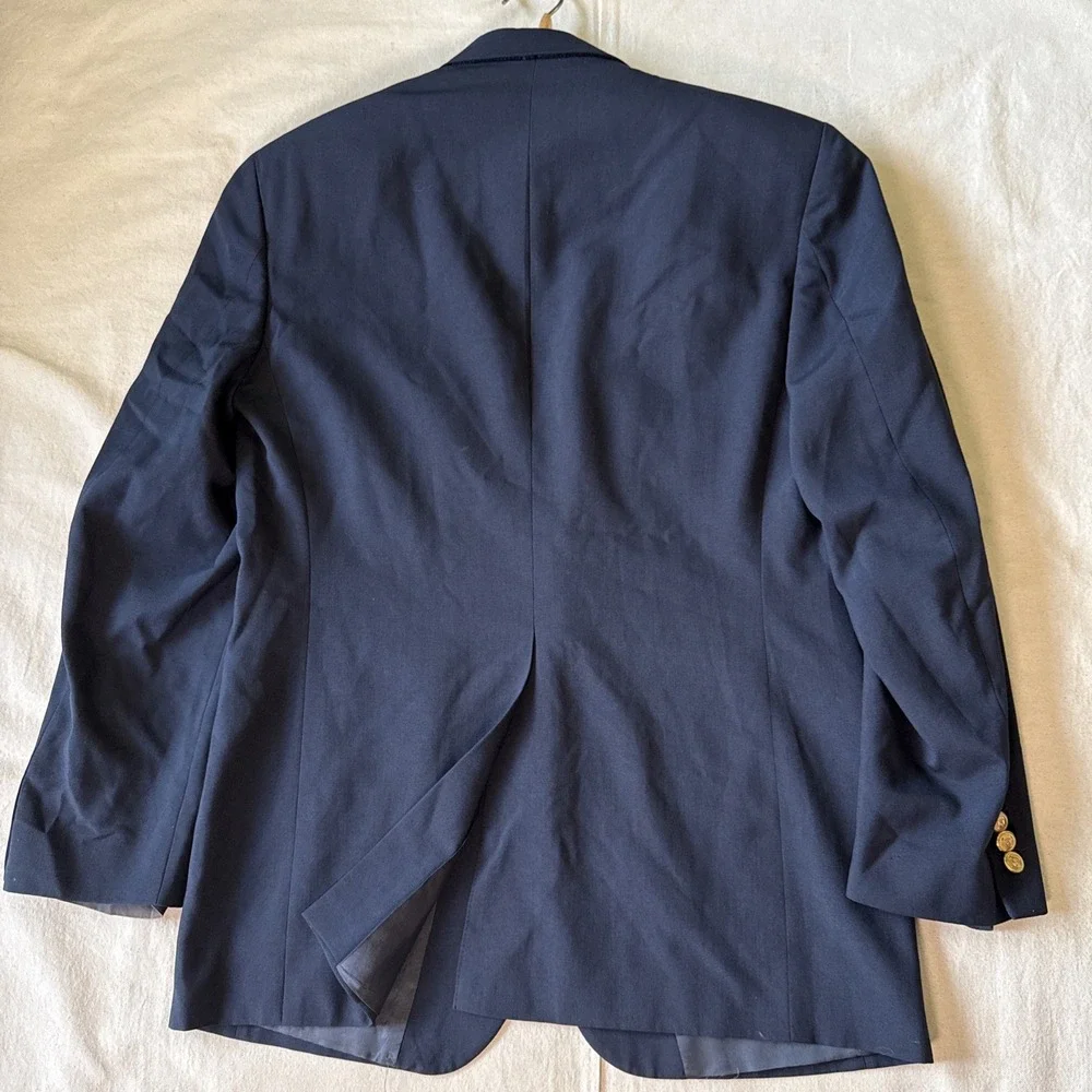 Polo University Club by Ralph Lauren Navy Blazer USA Gold Button Wool Sport Coat